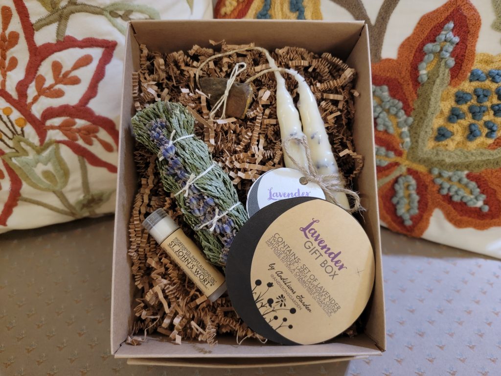 Lavender Smudge and Candle Gift Box by Andilions Garden